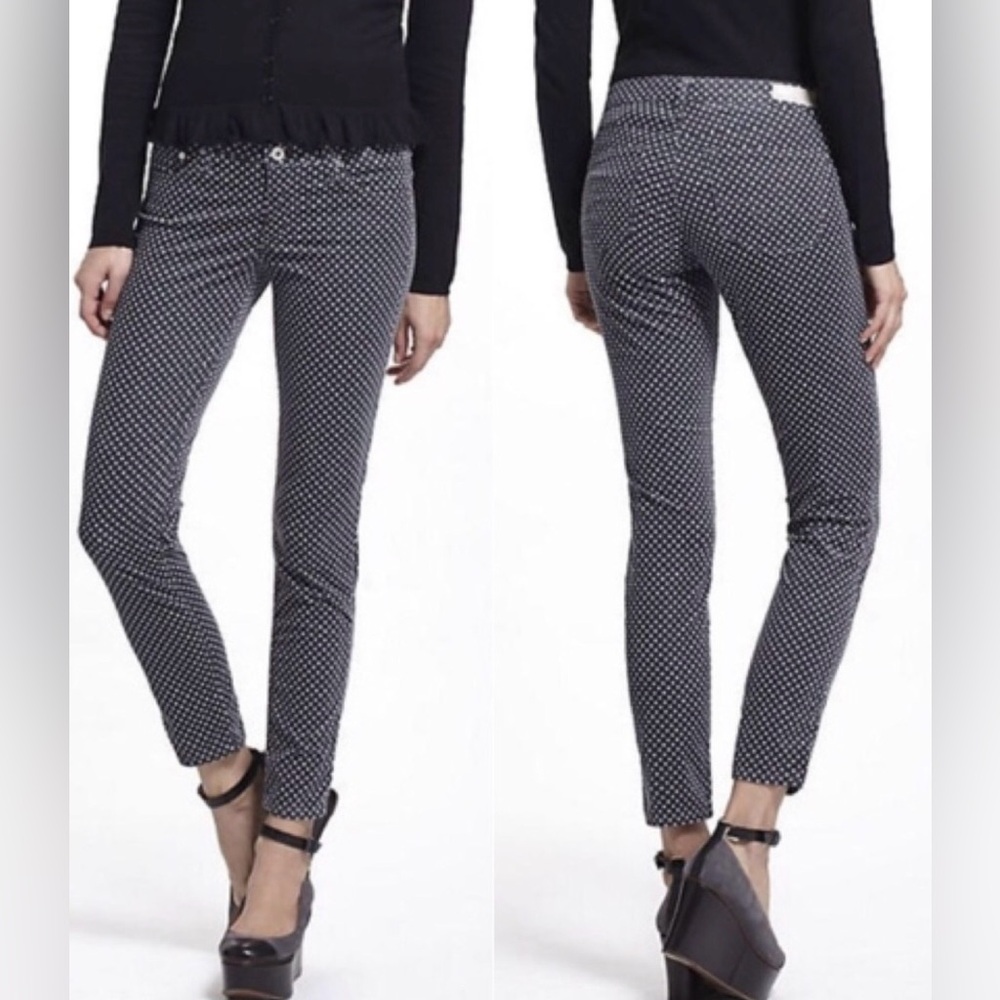 Adriano Goldschmied 27R THE STEVIE Ankle Slim Straight Leg Polka Dot Corduroys